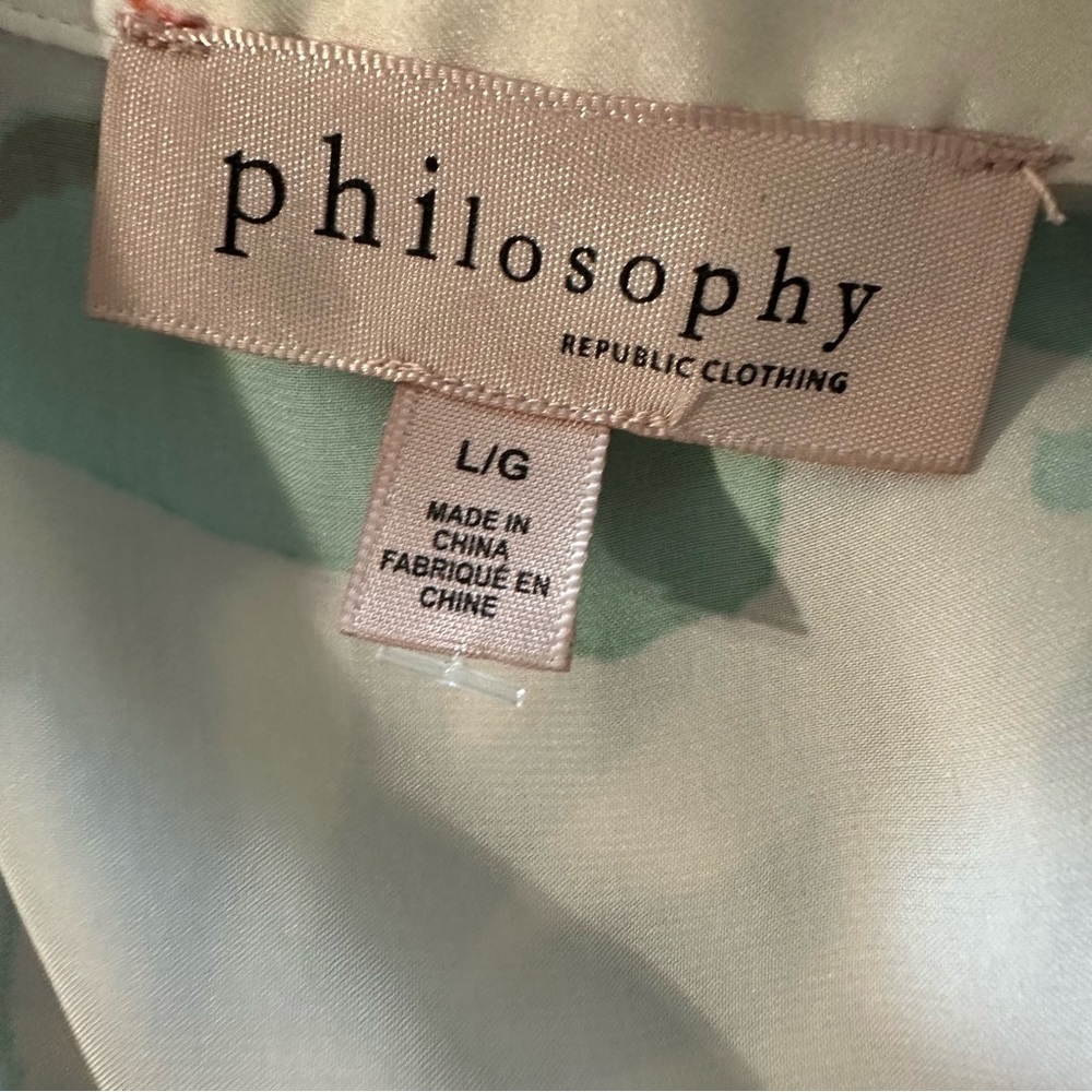Philosophy Cream and Green Blouse - Picture 3 of 6